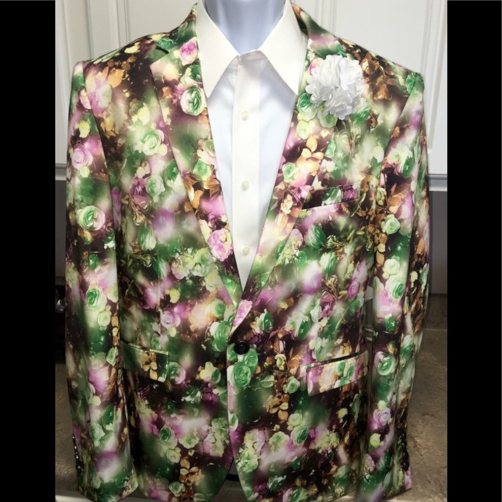Men Floral Blazer